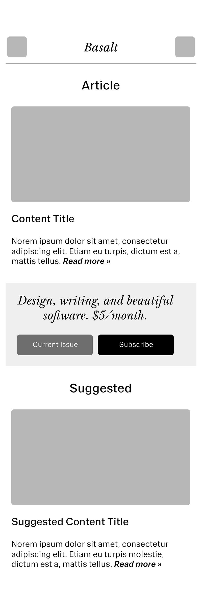 Basalt mobile web layout