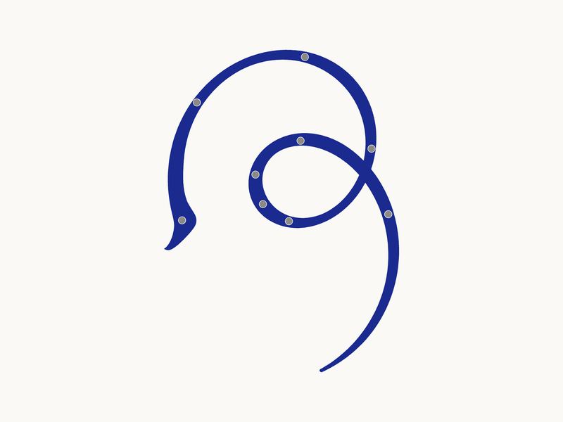 The finished letterform, drawn out to its control nodes